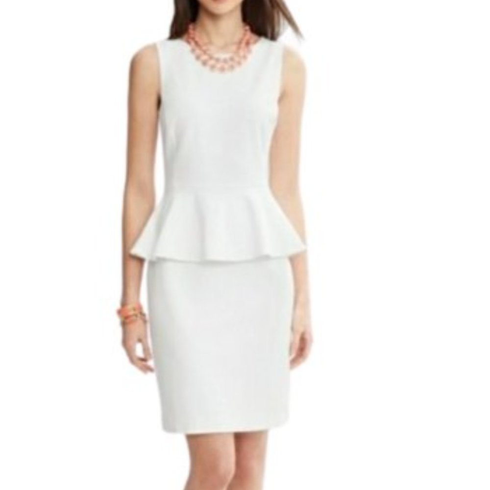Re-poshed Banana Republic Peplum Dress | White | Size 12